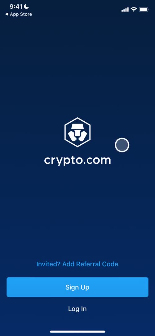 Crypto.com start screen screenshot