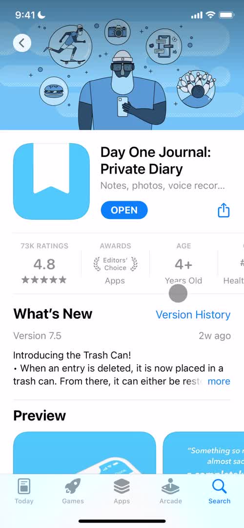 Day One app store listing screenshot