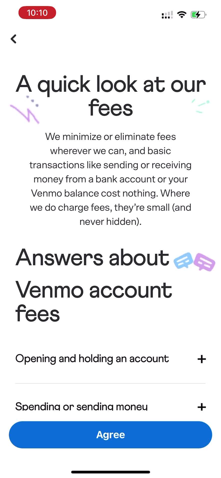 Venmo faq screenshot