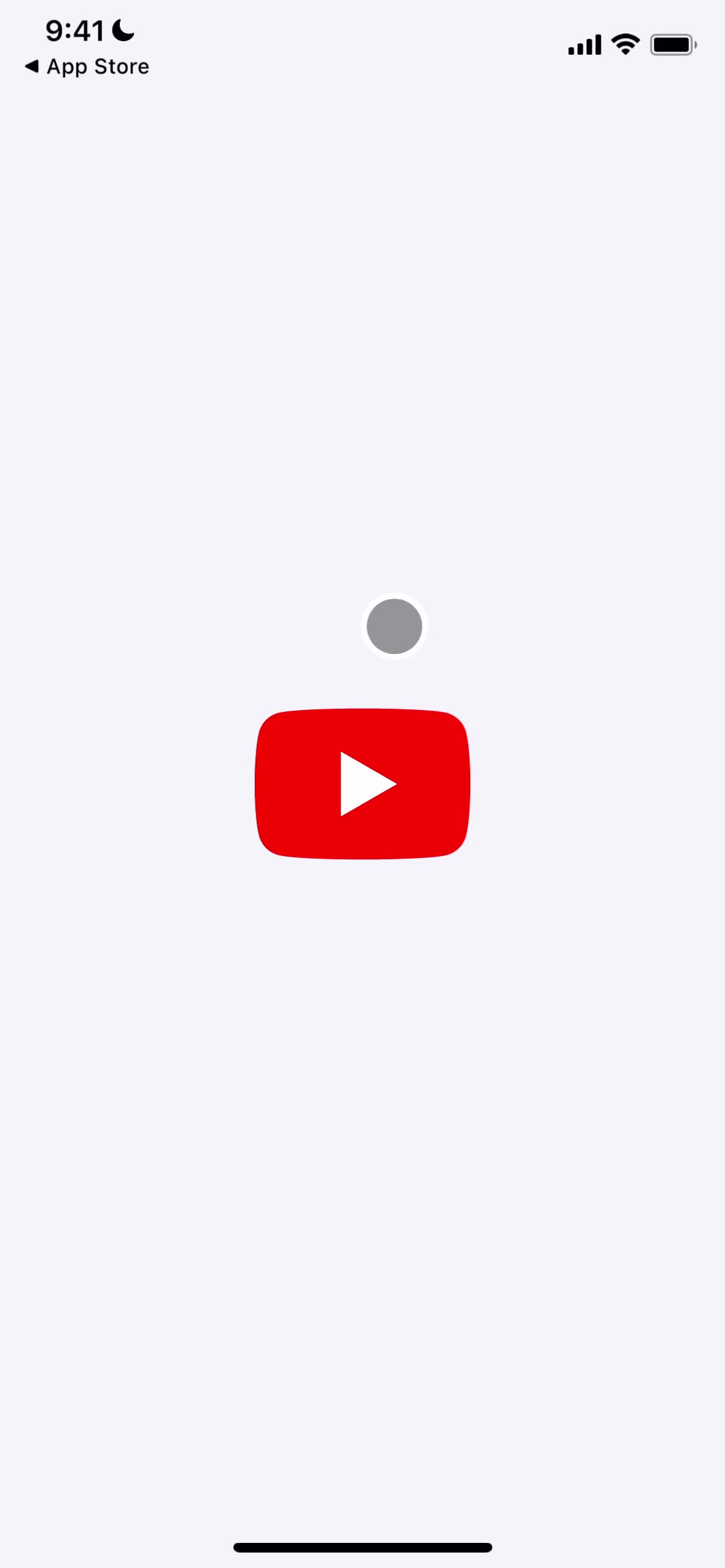 YouTube splash screen screenshot