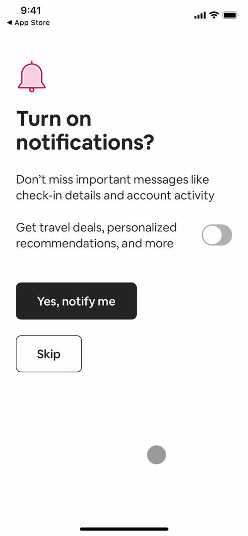 Airbnb enable notifications screenshot