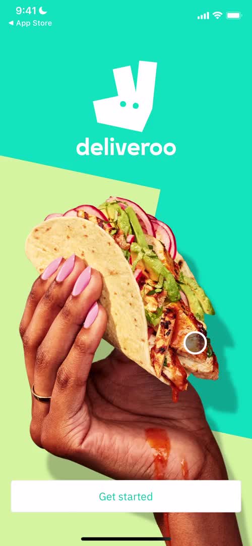 Deliveroo start screen screenshot