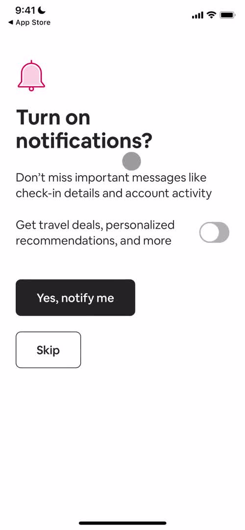 Airbnb enable notifications screenshot