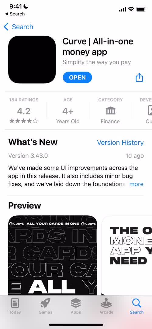 Curve app store listing screenshot