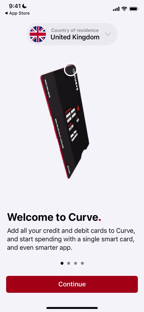 Curve welcome slides screenshot