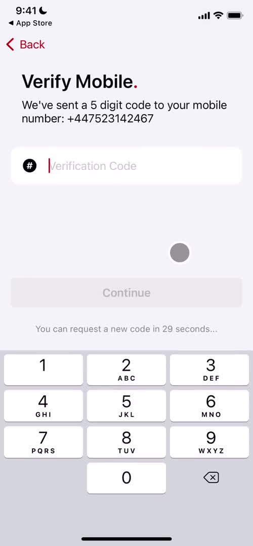 Curve verify phone number screenshot