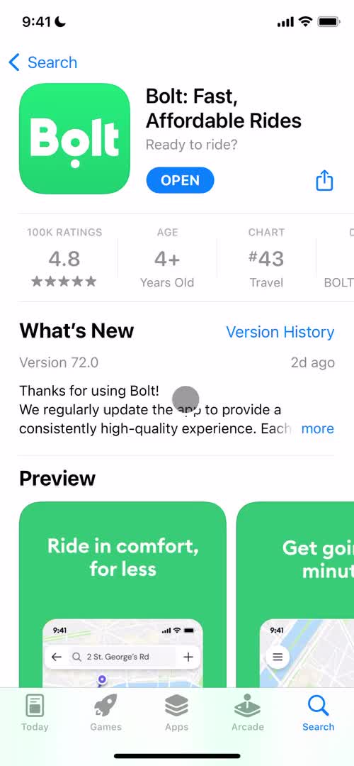 Bolt app store listing screenshot