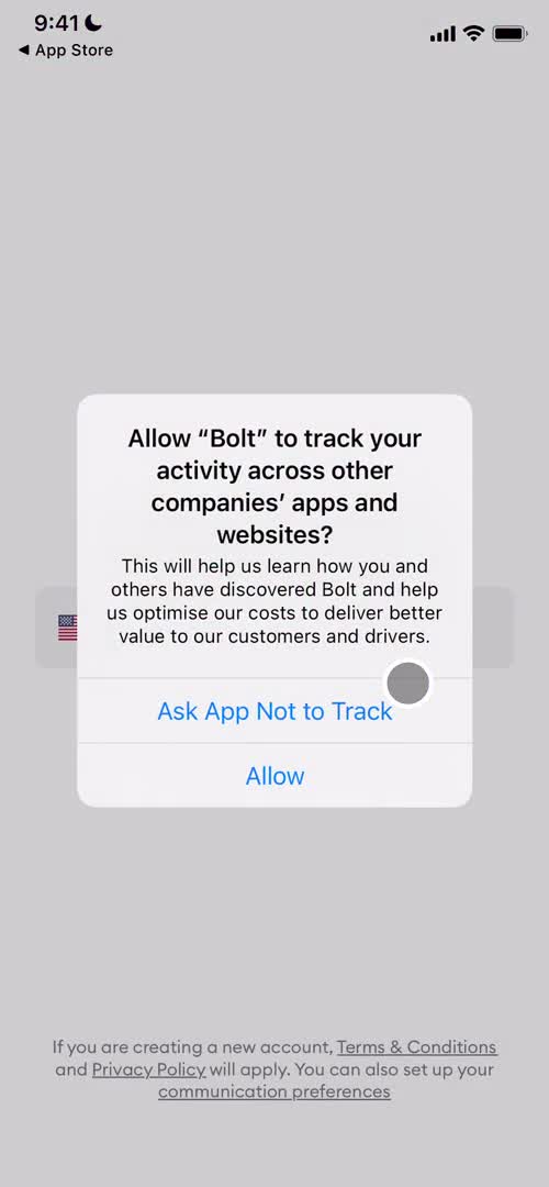 Bolt enable tracking screenshot