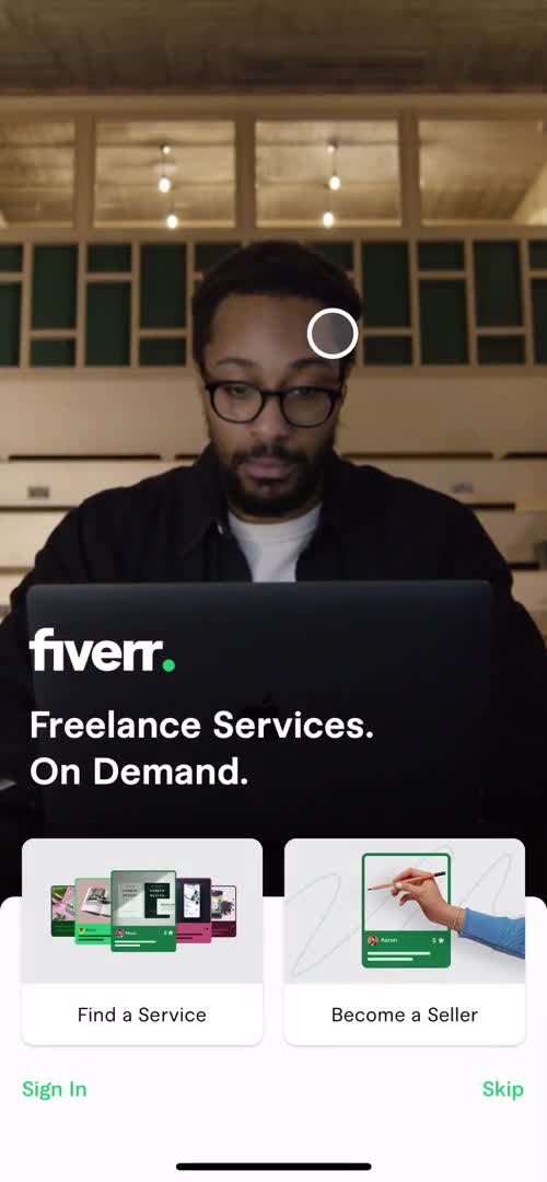 Fiverr select account type screenshot