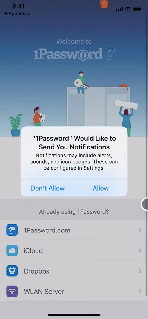 1Password enable notifications screenshot