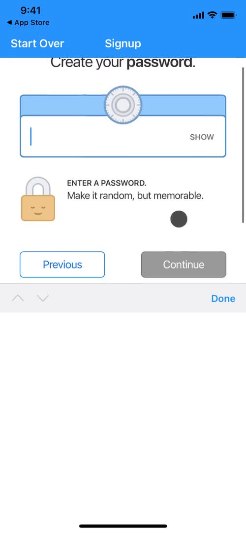 1Password set password screenshot