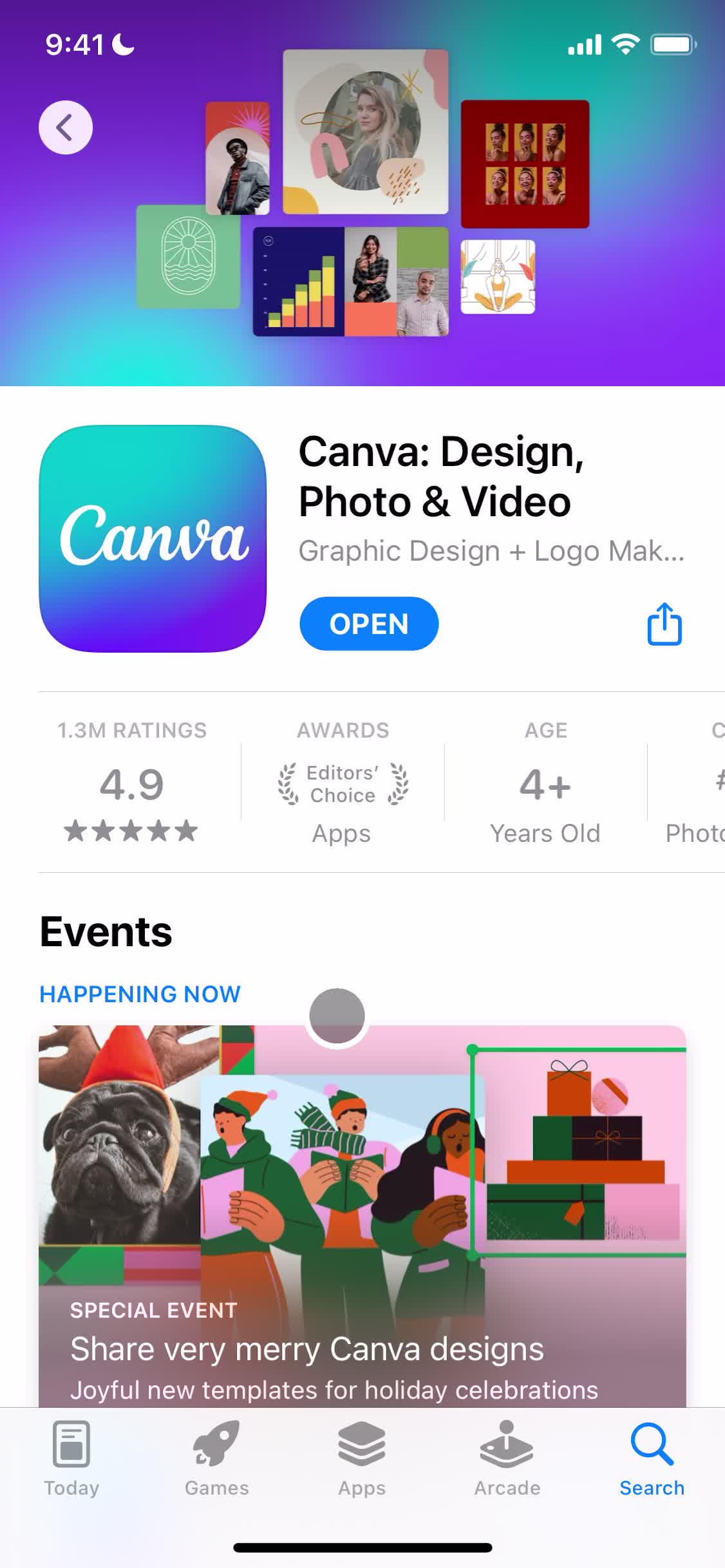 Canva app store listing screenshot