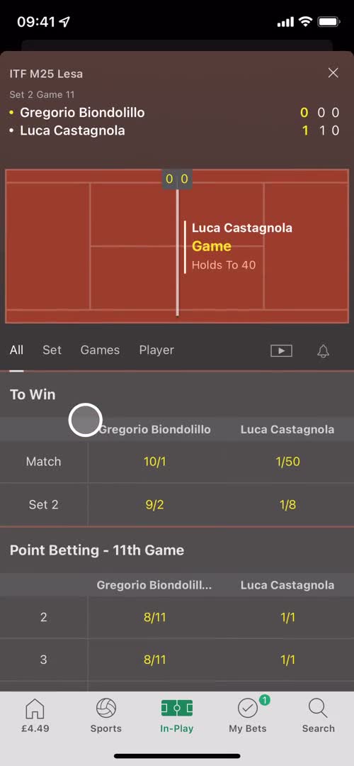 Bet365 session details screenshot