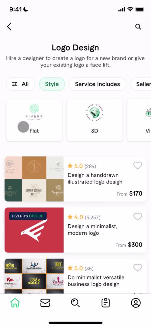 Fiverr category screenshot