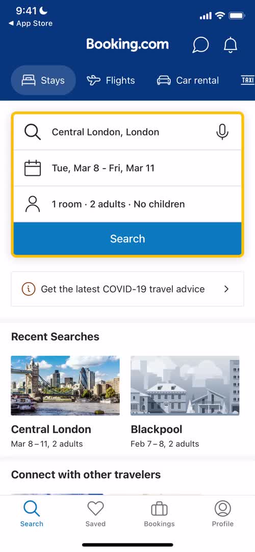 Booking.com search screenshot