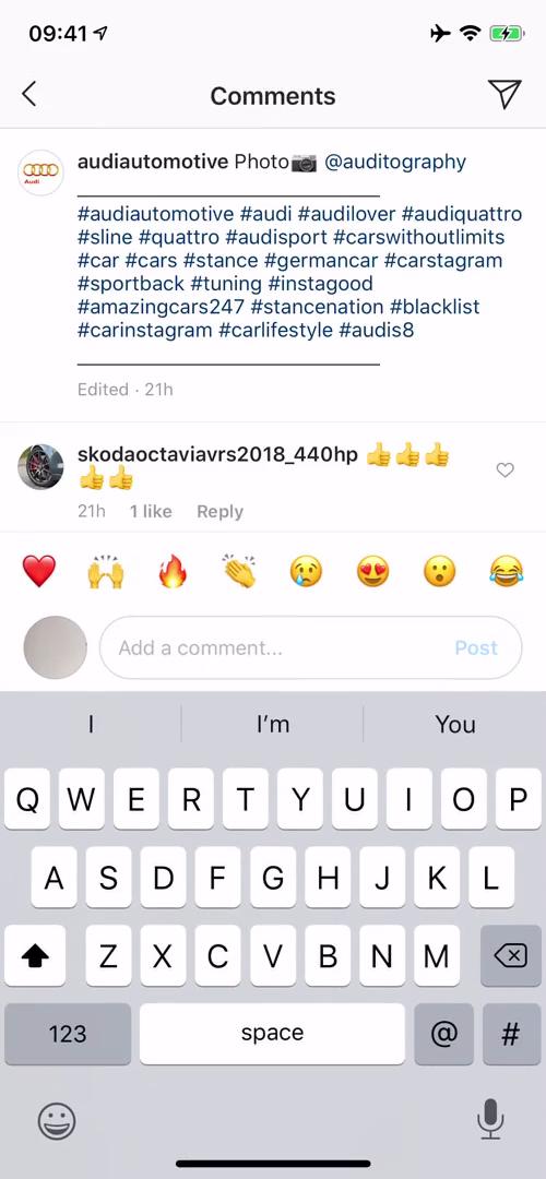 Instagram comments screenshot