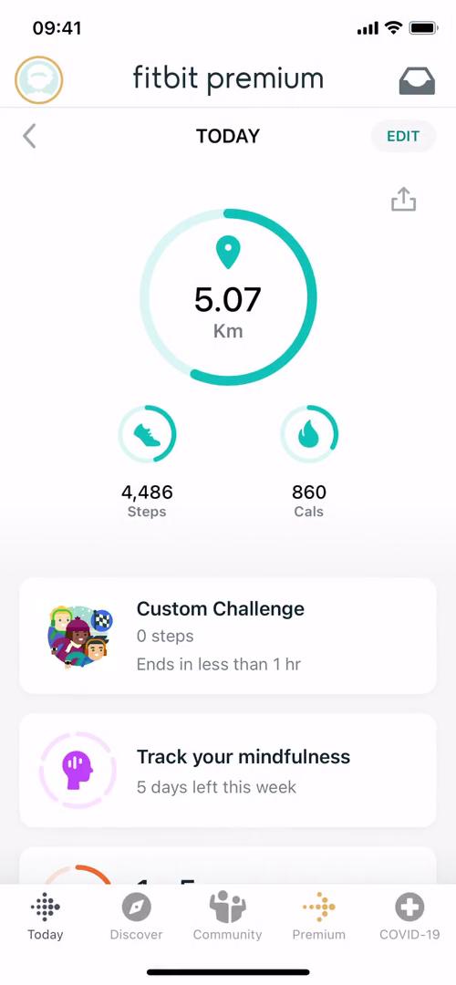 Fitbit dashboard screenshot