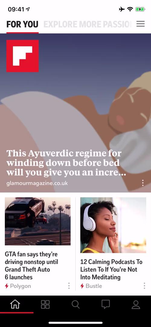 Flipboard home feed screenshot