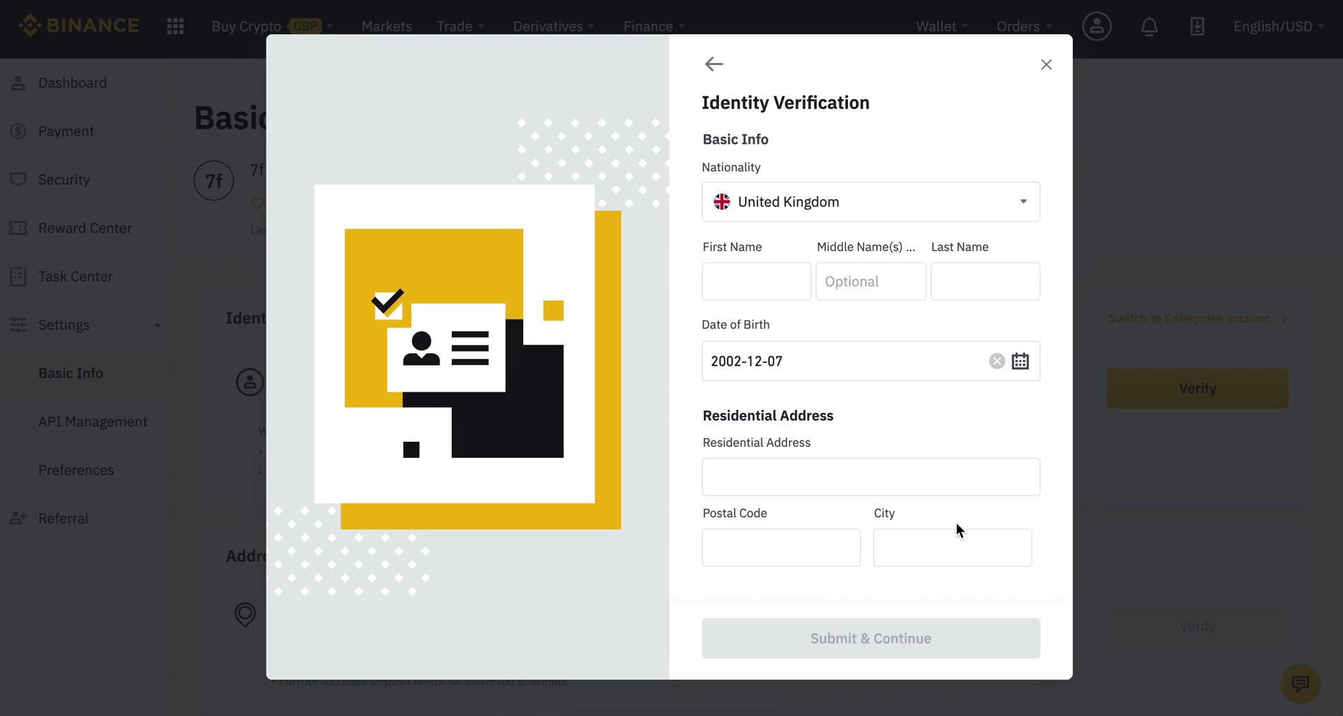 Binance provide more information screenshot