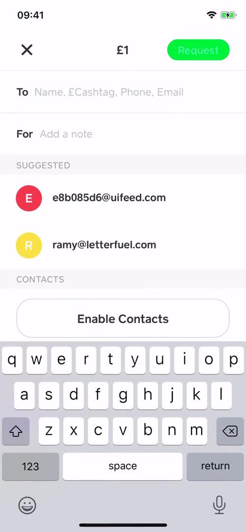 Cash App request payment screenshot
