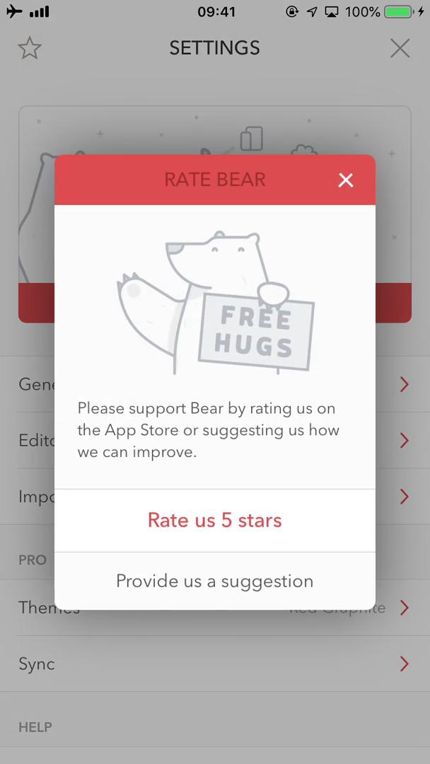 Bear notes rate us screenshot