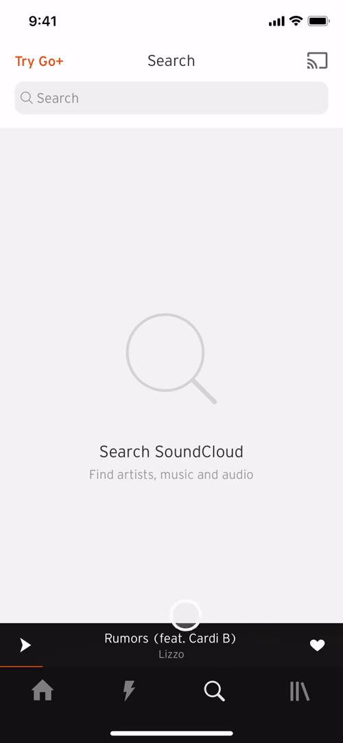 SoundCloud search screenshot