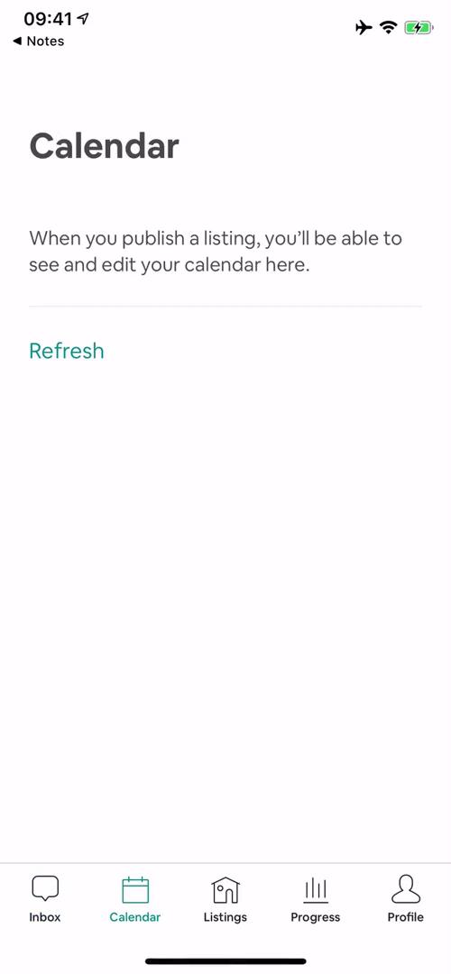 Airbnb hosting calendar screenshot