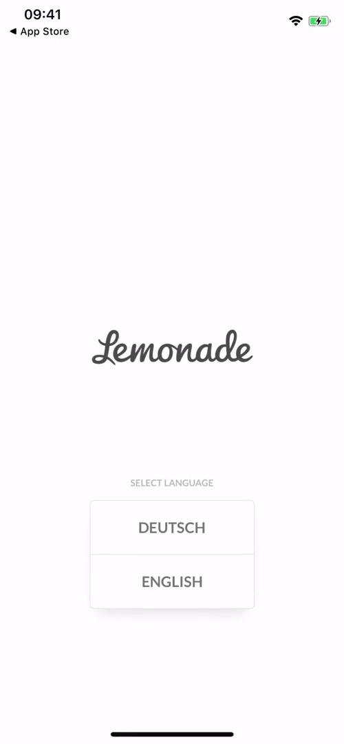 Lemonade select language screenshot