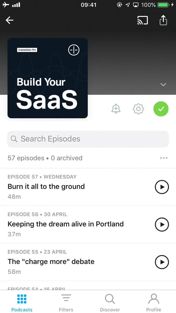 Pocket Casts podcast screenshot