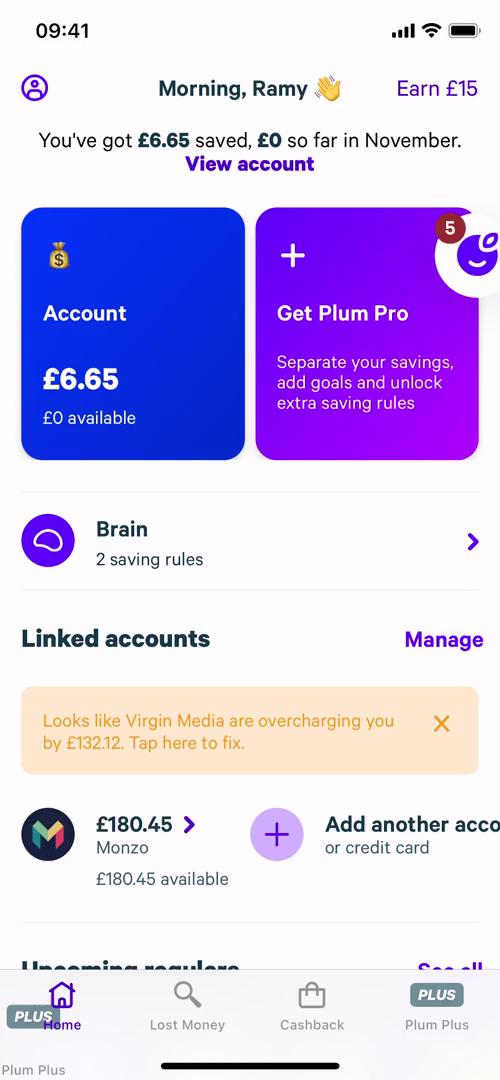 Plum home screenshot