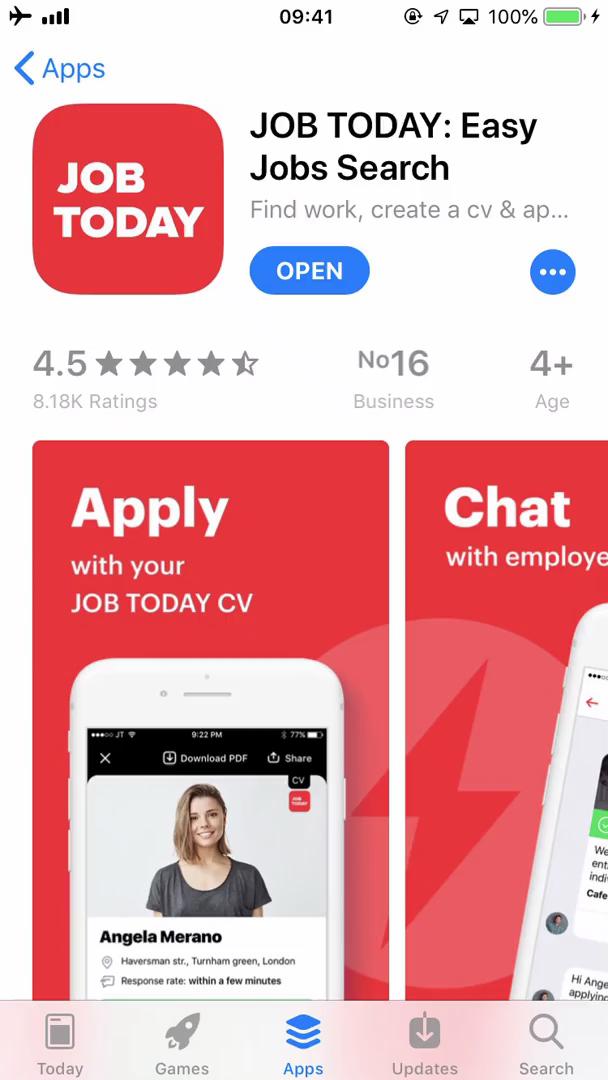 Job Today app store listing screenshot