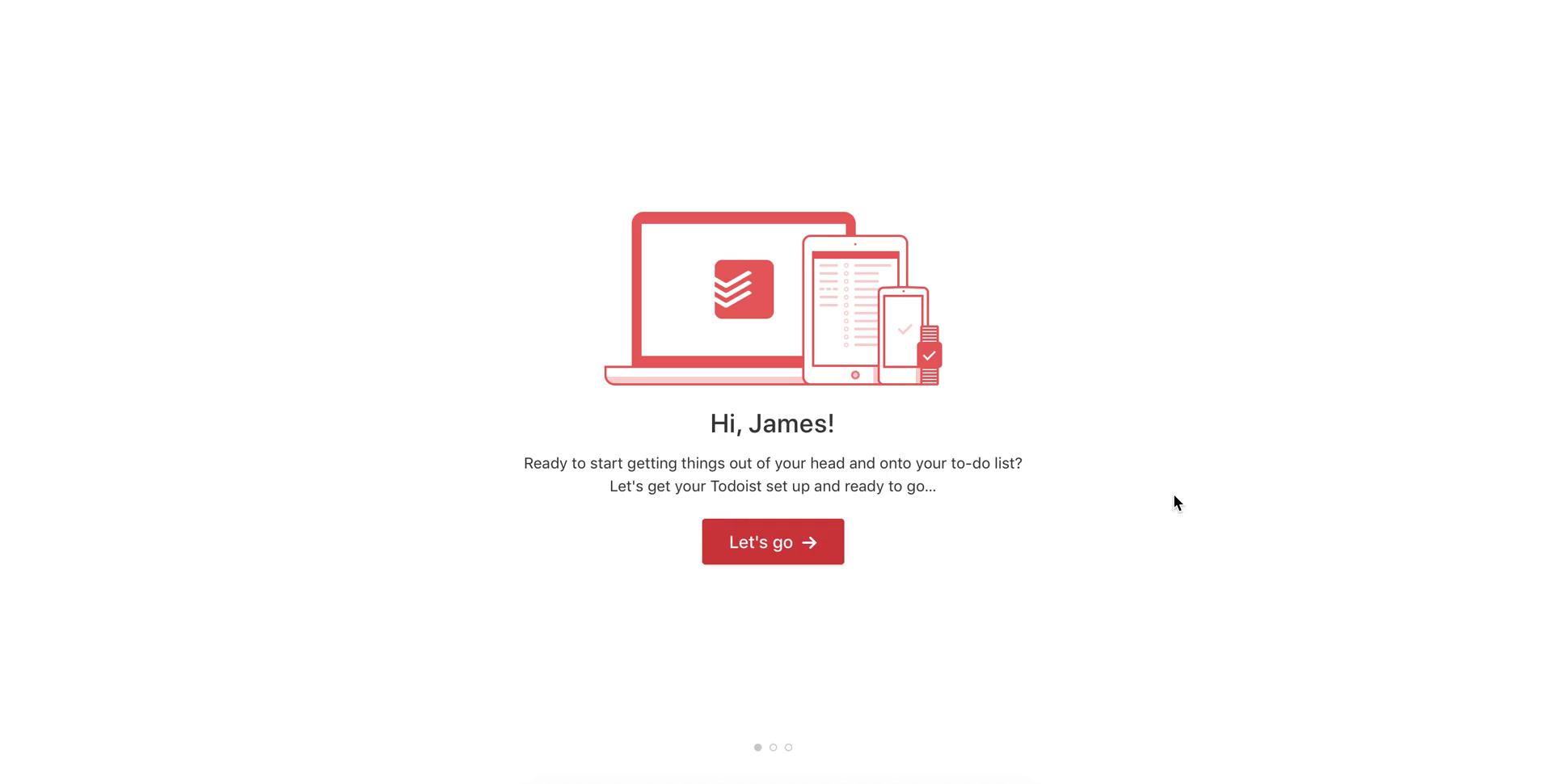 Todoist welcome slides screenshot