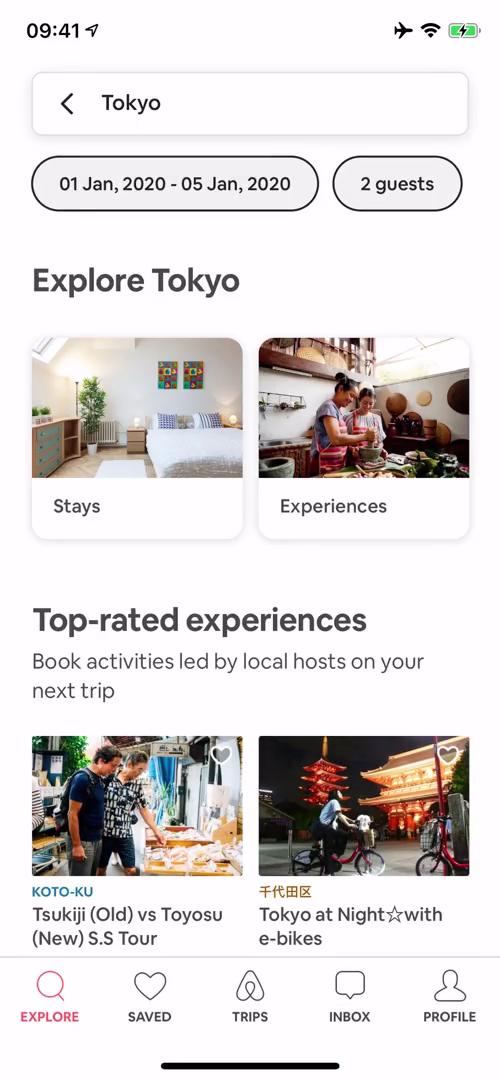 Airbnb search results screenshot