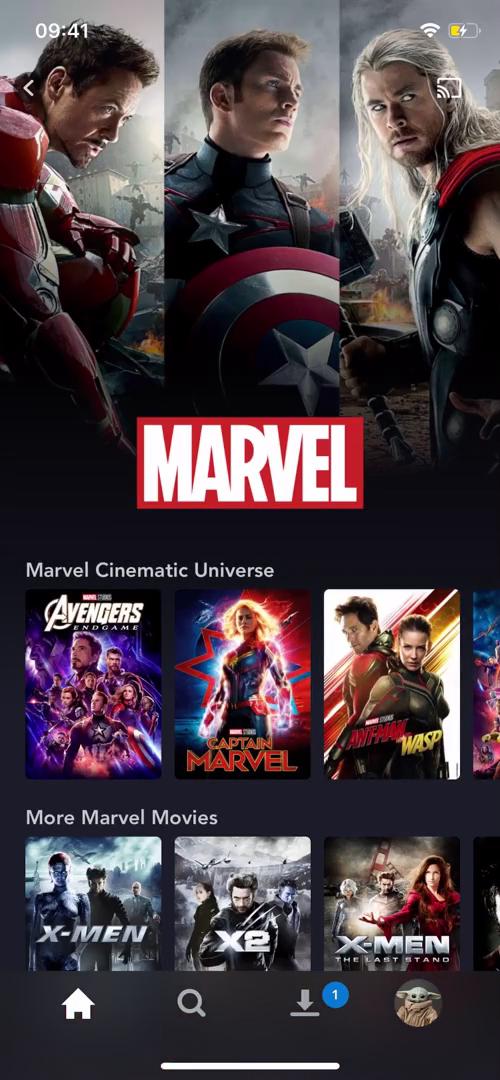 Disney+ category screenshot