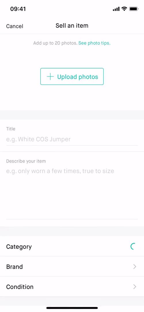 Vinted sell screenshot