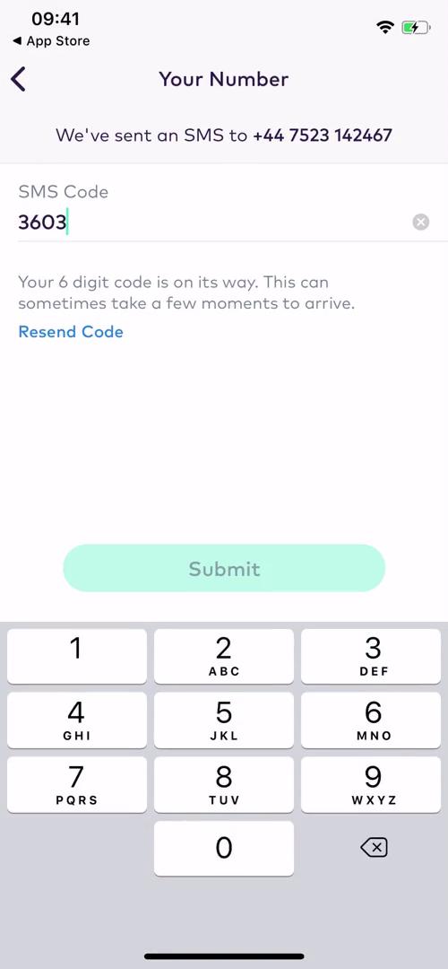 Starling verify phone number screenshot