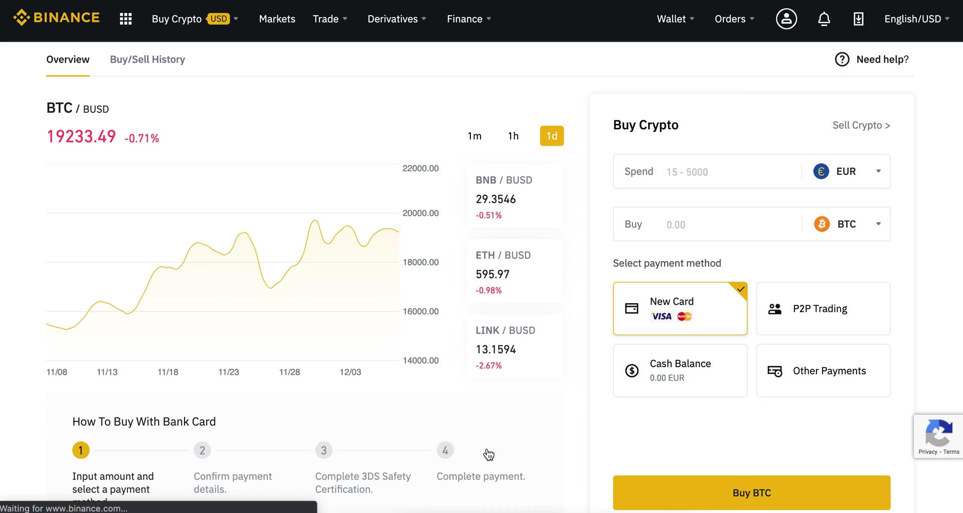 Binance buy crypto screenshot