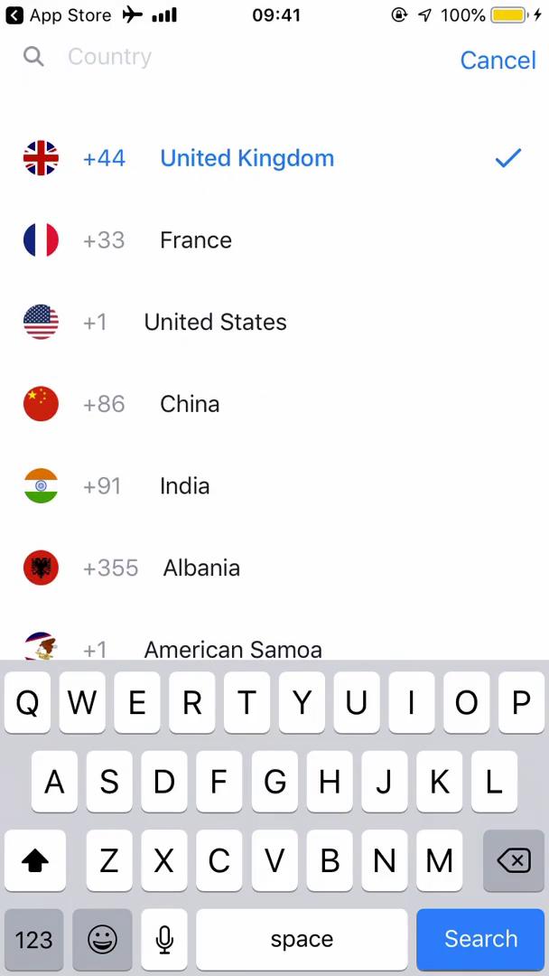 Revolut select country screenshot