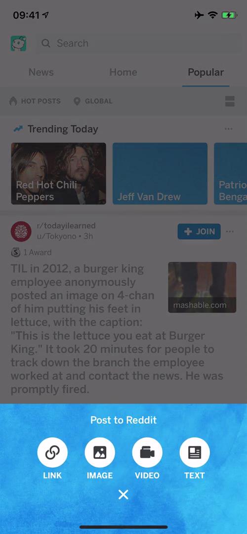 Reddit create post screenshot