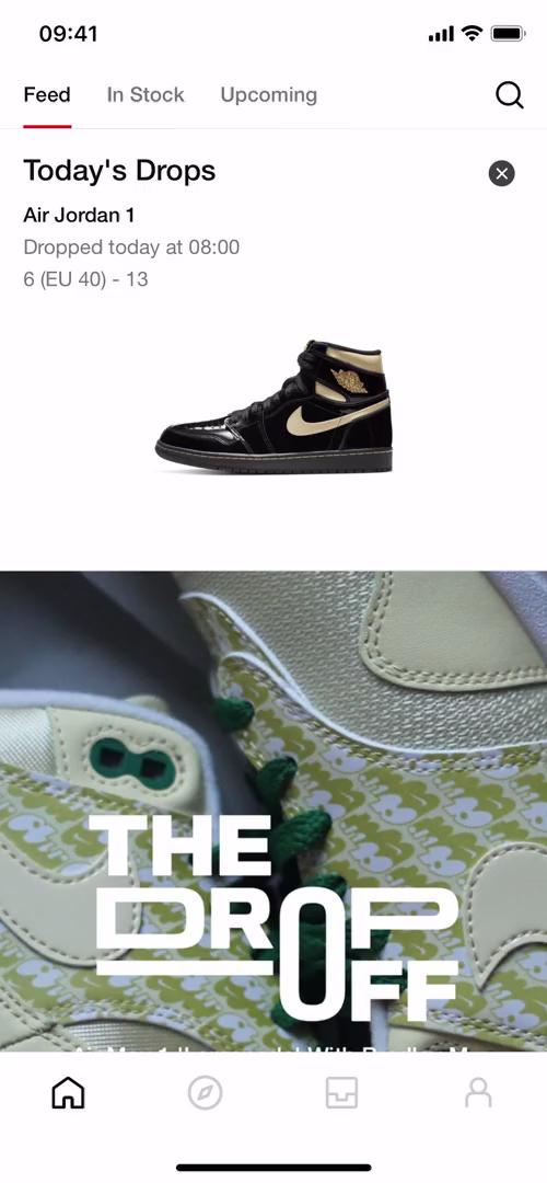 SNKRS by Nikes home feed screenshot