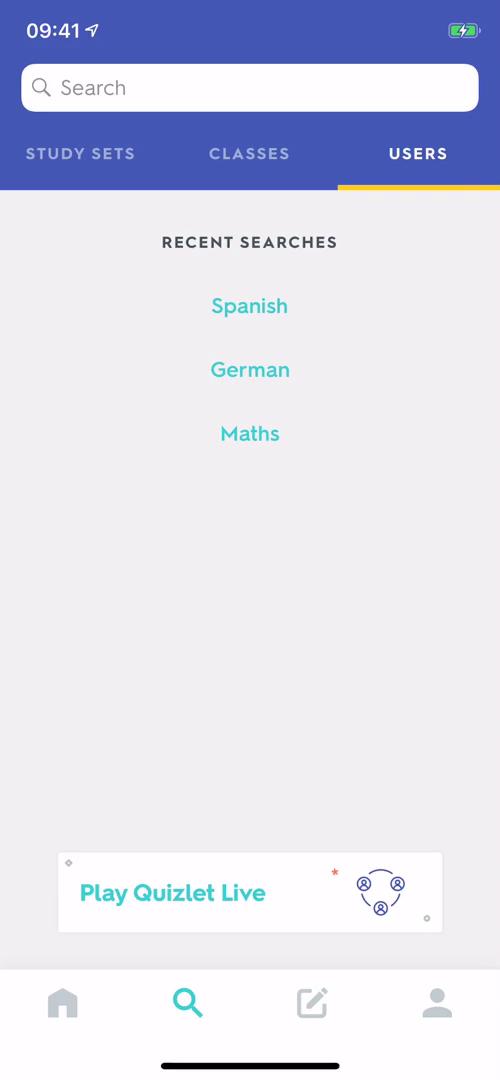 Quizlet search screenshot