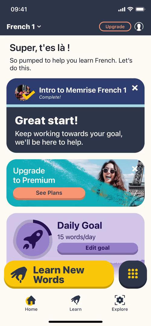 Memrise home screenshot