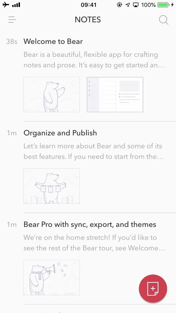 Bear notes notes screenshot