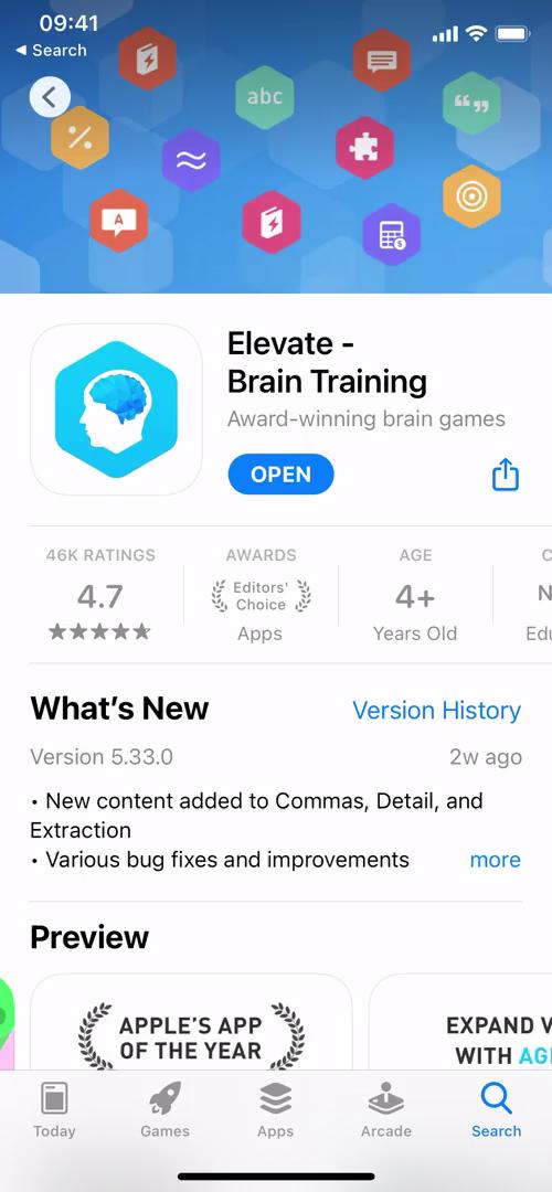 Elevate app store listing screenshot