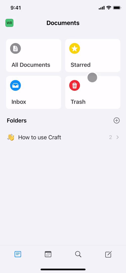 Craft documents screenshot