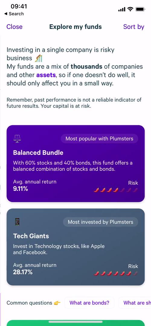 Plum funds screenshot