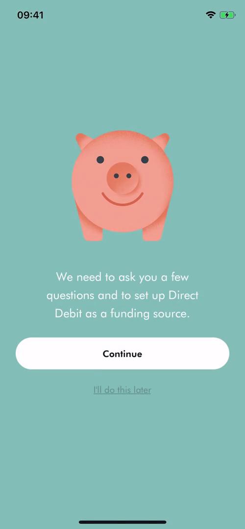 Wealthsimple set up direct debit screenshot