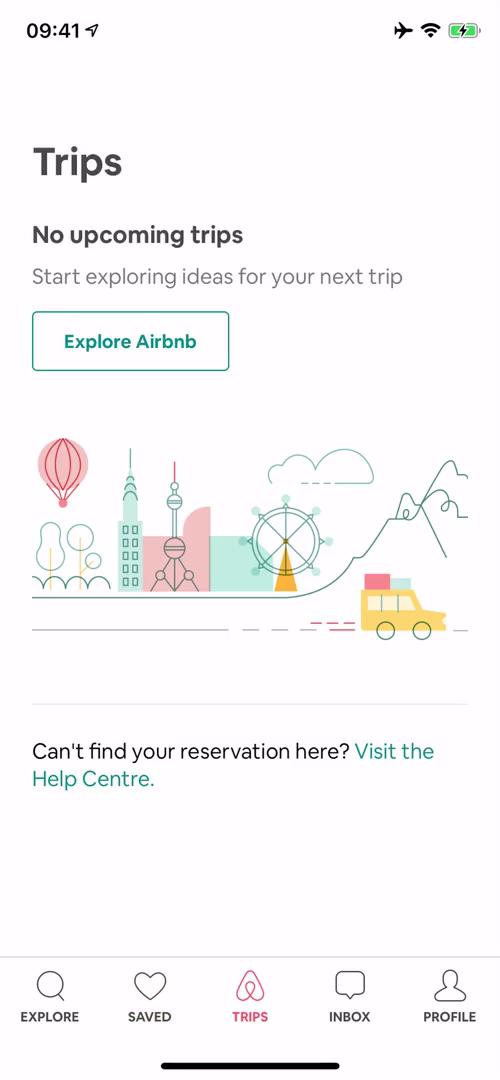 Airbnb trips screenshot