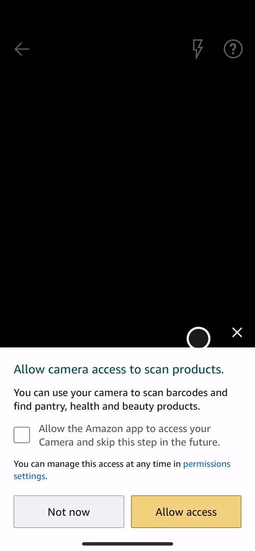 Amazon enable camera screenshot