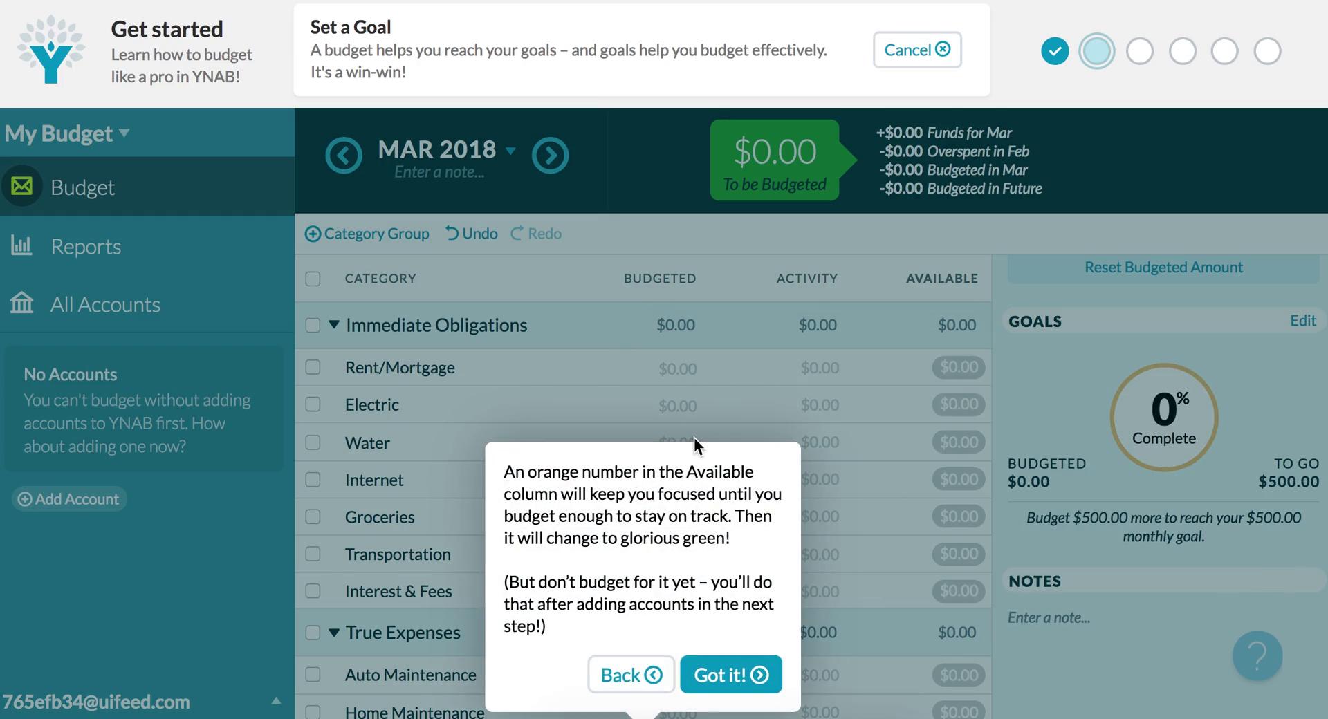 YNAB  screenshot